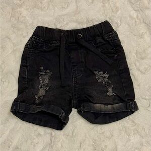 Little Bipsy Stylish Black Distressed Kids Shorts